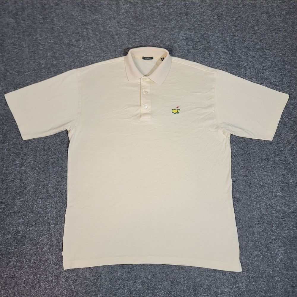 Vtg Marbas × Master Mens Golf Polo Shirt Size M Beige Short Sleeve Italy Made